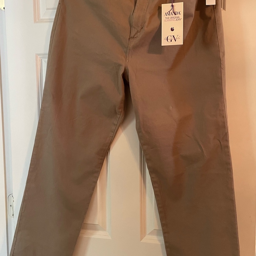 Gloria Vanderbilt Tan Chinos Classic Straight-Leg